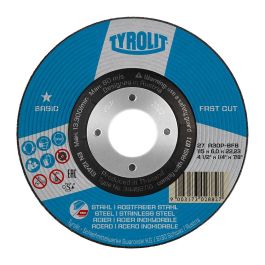 Tyrolit Disco Desbaste 27c a30p-bfb Ø125x6x22,23mm para Acero y Acero Inoxidable