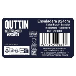 Quttin Ensaladera Aperitivo Acero Inoxidable Mate 24 cm