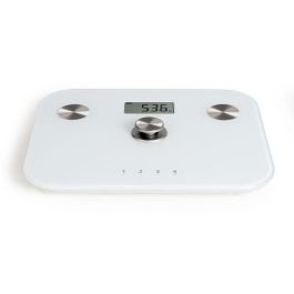 LIVOO DOM465W Báscula de impedancia digital 6 indicadores, 4 perfiles, LCD, máx. 150 kg, sin batería, blanco