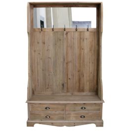 DKD Home Decor Recibidor Alpino de Pino Reciclado y Espejo Marrón Negro con 4 Cajones y 1 Estantería 124x40x200 cm Precio: 682.50000027. SKU: S3023026