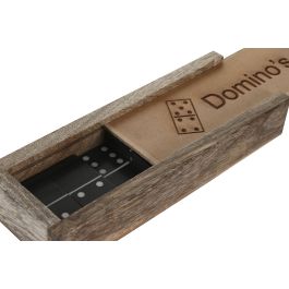 DKD Home Decor Set de 2 Domino Resina y MDF Negro y Natural 7 x 3 x 20 cm