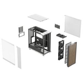 Fractal Design FD-C-NOR1X-04 Carcasa Midi Tower Blanco, Compatible con ATX, 3 Ventiladores 140mm, Vidrio Templado
