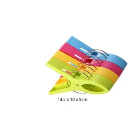Pinza sujeta toallas pvc 14'5 x 10 cm colores surtidos- blister - modelos surtidos Pinza sujeta toallas pvc 14'5 x 10 cm colores surtidos- blister - modelos surtidos