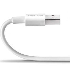 NGS ZYRO-AC Cable USB-A a USB-C 1m Blanco, Datos 480Mbps, Carga Hasta 15W
