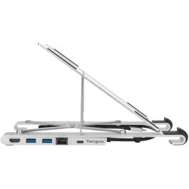 Targus Soporte Portátil con Dock Multi-puerto USB-C para Laptop, PD 100W, Plegable, Aluminio, 4K, Ajustable