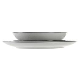 Vajilla Oriental DKD Home Decor Gris Claro 27 x 2 x 27 cm Set de 18 Vajilla Oriental DKD Home Decor Gris Claro 27 x 2 x 27 cm Set de 18