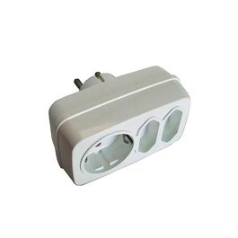Multiconector triple mixto: 2 x 2p (10 a) + 2p + t (16 a) 250 v blanco (retractilado) Precio: 4.68999993. SKU: B16CTY9B6B