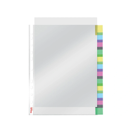 Esselte Funda Multitaladro DIN A4 Polipropileno Cristal con Pestañas, 85 micras, Pack 12 Unidades