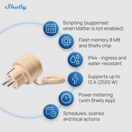 Shelly Enchufe Smart Plug S Gen 3 Exterior Blanco