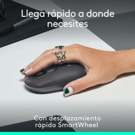 Logitech Ratón Inalámbrico Pop Mouse Grafito - Tecnología Bluetooth, Personalizable, Duración Batería 24 Meses