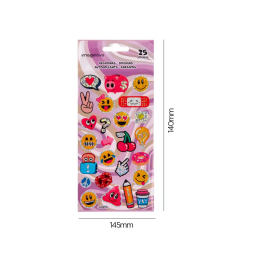 Imaginovo Pegatinas Diseños Surtidos Smiley con Brillo 214x100 mm en Blister