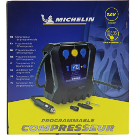 Michelin Compresor programable digital 12V 7 bar con manómetro digital y toma USB/LED