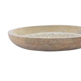 Bandeja Vaciabolsillos Indio DKD Home Decor Natural Blanco 22.5 x 4 x 22.5 cm (2 Unidades)