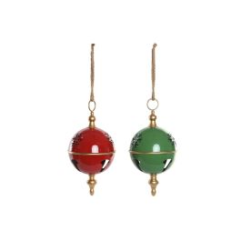 DKD Home Decor Decoración Colgante Navidad Tradicional de Metal, 24.5 x 50 x 24.5 cm, Colores Rojo, Verde y Dorado (2 Unidades) Precio: 45.50000026. SKU: B1HTVMSNLQ