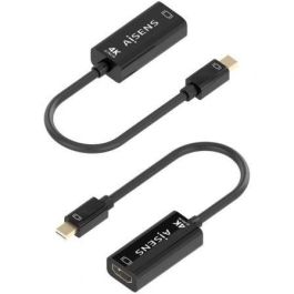 AISENS - CONVERSOR MINI DP A HDMI 4K@60HZ, MINI DP/M-HDMI/H NEGRO, 15CM