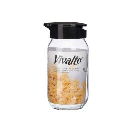 Tarro Cristal Dosificador 1L Negro Vivalto - Vidrio y Plástico - 11x20x10 cm (24 Unidades) Tarro Cristal Dosificador 1L Negro Vivalto - Vidrio y Plástico - 11x20x10 cm (24 Unidades)