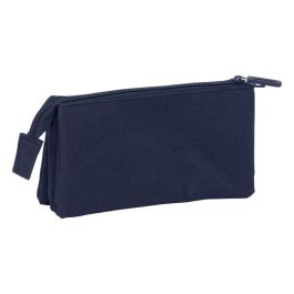 Safta Estuche Escolar Portatodo Triple con Tres Cremalleras Kappa Basics, Organizador de Material Escolar 120x220x30 mm