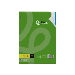 Liderpapel Recambio A4 100 Hojas 100gr Cuadro 5mm 4 Taladros Bandas 5 Colores