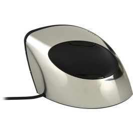 Evoluent VerticalMouse Ergonómico Black-silver, Elimina Torsión Brazo, 5 Botones, LED, Software Avanzado, Ajuste Velocidad