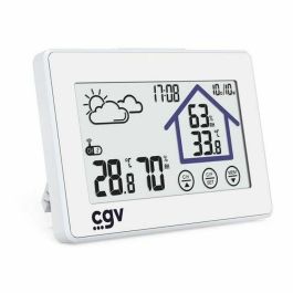 CGV MY METEO-1BM Estación Meteorológica Inalámbrica con Pantalla de Control Táctil, Función de Reloj y Calendario Integrados