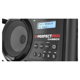 Perfectpro DABBOX Radio Portátil Baustellenradio Digital DAB+/FM 7W LCD Bluetooth Resistente IP54 Negro