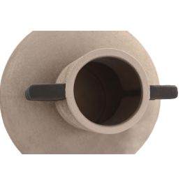 DKD Home Decor Jarrón Urban de Gres Marrón y Gris 18 x 18 x 29 cm