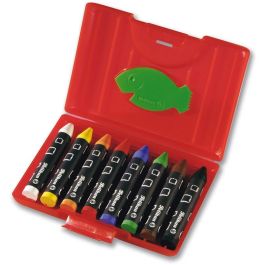Pelikan 665/8WF Ceras Wachsmalstifte Redondas Resistentes al Agua, Caja de 8