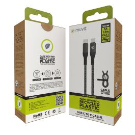 muvit for change cable Tipo C a Tipo C 5A/100W 1.2m resistente negro