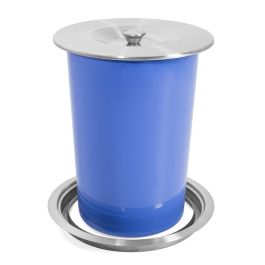 Herrajes Alk Built-Adaro Cubo de Basura Individual de 8 Litros, Acero Inoxidable con Tapa de Acero Inoxidable Ss201