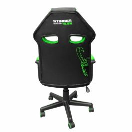 Woxter GM26-056 Silla Gaming Stinger Station Alien Verde Ergonómica, Altura Ajustable, Cojín Lumbar, Piel Sintética Transpirable, 150 kg