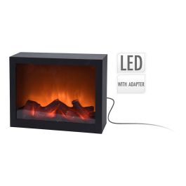 Iluminación Decorativa Chimenea de LED Negro Metal 29 x 10 x 23 cm Efecto Fuego Real Precio: 35.50000003. SKU: S7905405
