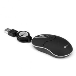 NGS SIN Ratón Óptico USB con Cable, 1000 DPI, 3 Botones, Retráctil, Negro NGS SIN Ratón Óptico USB con Cable, 1000 DPI, 3 Botones, Retráctil, Negro