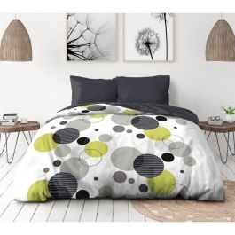 Juego de cama de microfibra - HOME LINGE PASSION - BULLES DE REVE - Funda 220 x 240 cm + 2 fundas de almohada 63 x 63 cm - Gris