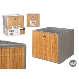 Caja Organizadora Plegable de Bambú Gris Kipit 32x33x2cm (24 Unidades)