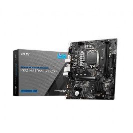 MSI PRO H610M-G DDR4 Placa Base Intel H610 LGA 1700 Micro ATX PCIe 4.0 para 12ª Gen Intel Core, LAN Gaming y DDR4 3200MHz