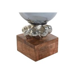 DKD Home Decor Portavelas Moderno Cristal y Aluminio Multicolor 15 x 32.5 x 15 cm (2 Unidades)