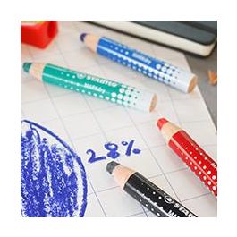 Stabilo Markdry Marcador en Seco para Pizarra Blanca y Papel - Estuche 4 Unidades Surtidos