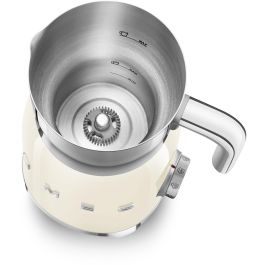 Smeg MFF11CREU Espumador de Leche Automático, Estilo Retro 50's, Color Crema, Acero Inoxidable, 0.6 L