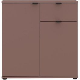 GANYMEDE Cómoda GNM K222LU72, 2 puertas, 1 cajón, Terracota, 80,1 x 34,1 x 82,3 cm
