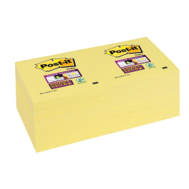 Post-it Bloc de Notas Adhesivas Super Sticky 76x127 mm Amarillo