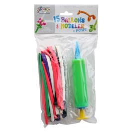 Jeux 2 momes 15 Globos Moldeables con Bomba, Colores Surtidos