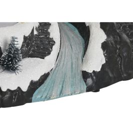 DKD Home Decor Ciudad Navidad Tradicional con Movimiento Musical, LED, Resina y 3 Pilas AA - Multicolor 38x33x31 cm 1 kg