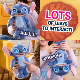 Just Play Peluche Stitch Emotive Eyes 11583 Interactivo Disney Con Ojos Animados Y Sonidos