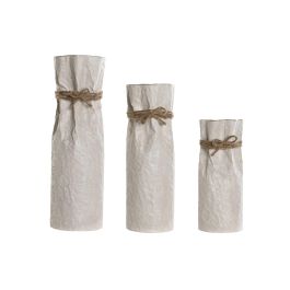 Jarron Scandi DKD Home Decor Beige 17 x 54 x 17 cm Set de 3