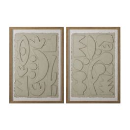 DKD Home Decor Cuadro Scandi Abstracto Beige de Cristal y Papel Mache 70x50 cm (Set de 2 Unidades) Precio: 60.5. SKU: B1GEGZ8LRM