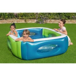 Bestway Piscina Hinchable con Mirillas 168x168x56 cm +6 Años Jardin 51132