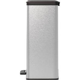 Curver CUR3253924839967 Cubo de Basura Rectangular Deco Bin 65L, Gris Metalizado, 49x29x61 cm
