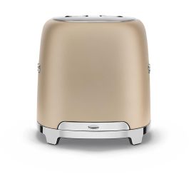 SMEG TSF01CHMEU Tostadora 2 Rebanadas Champagne Plástico Acero Inoxidable con Funciones Descongelar y Recalentar