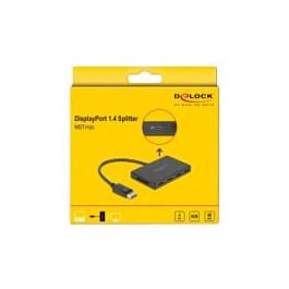 DeLOCK Divisor DisplayPort 1.4 Splitter 1 Entrada a 4 Salidas, 8K 7680x4320 Pixeles, HDCP 2.2, Negro