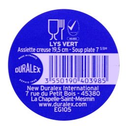 Duralex Plato Hondo Lys Ø19.5 cm Verde
